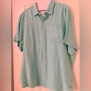 Tommy Bahama Seafoam Casual 100% Linen Button Down Shirt